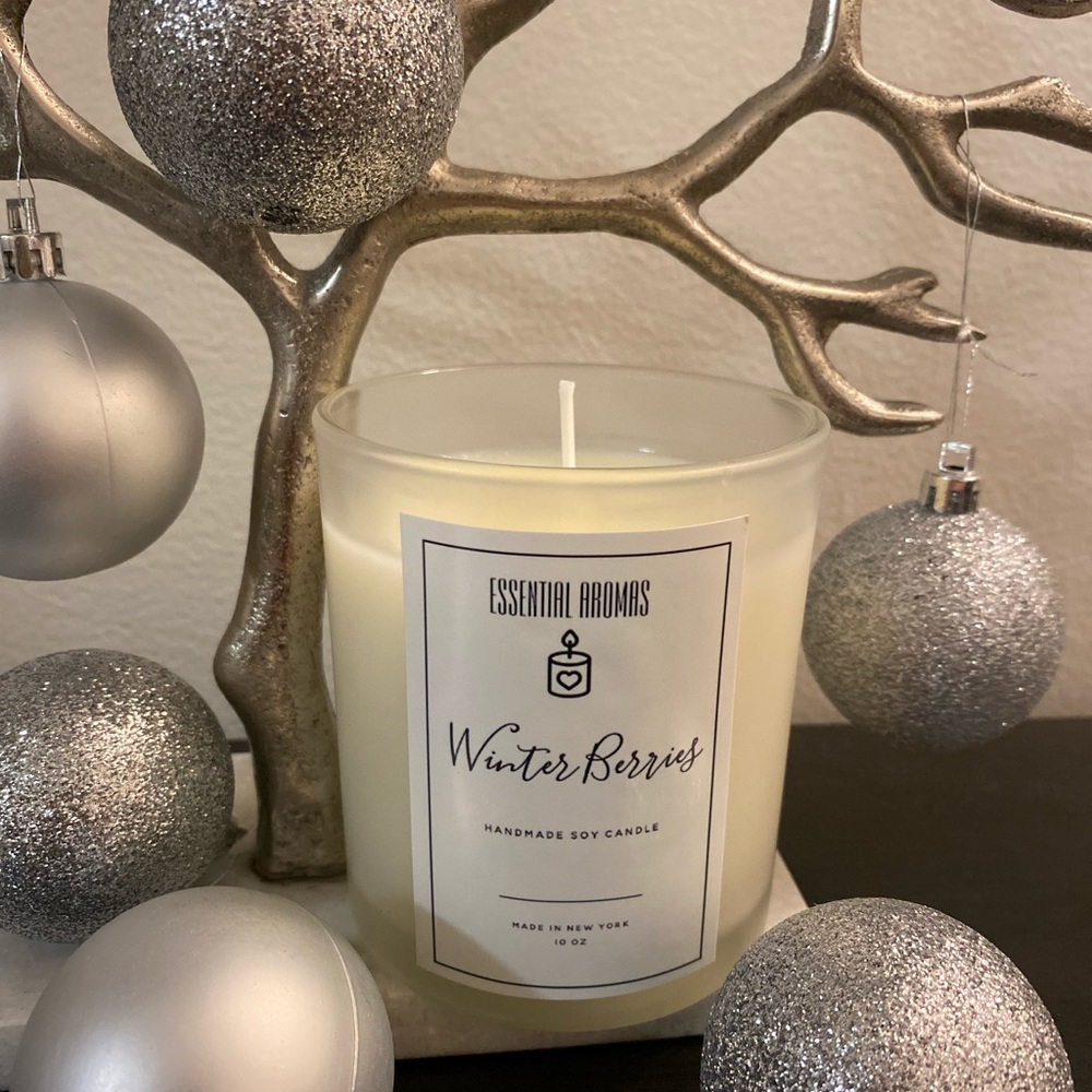 SOLD Handmade Soy Candle Winter Berries